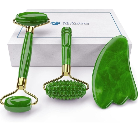 MoValues Green Jade Facial Rollers - Picture 5 of 7